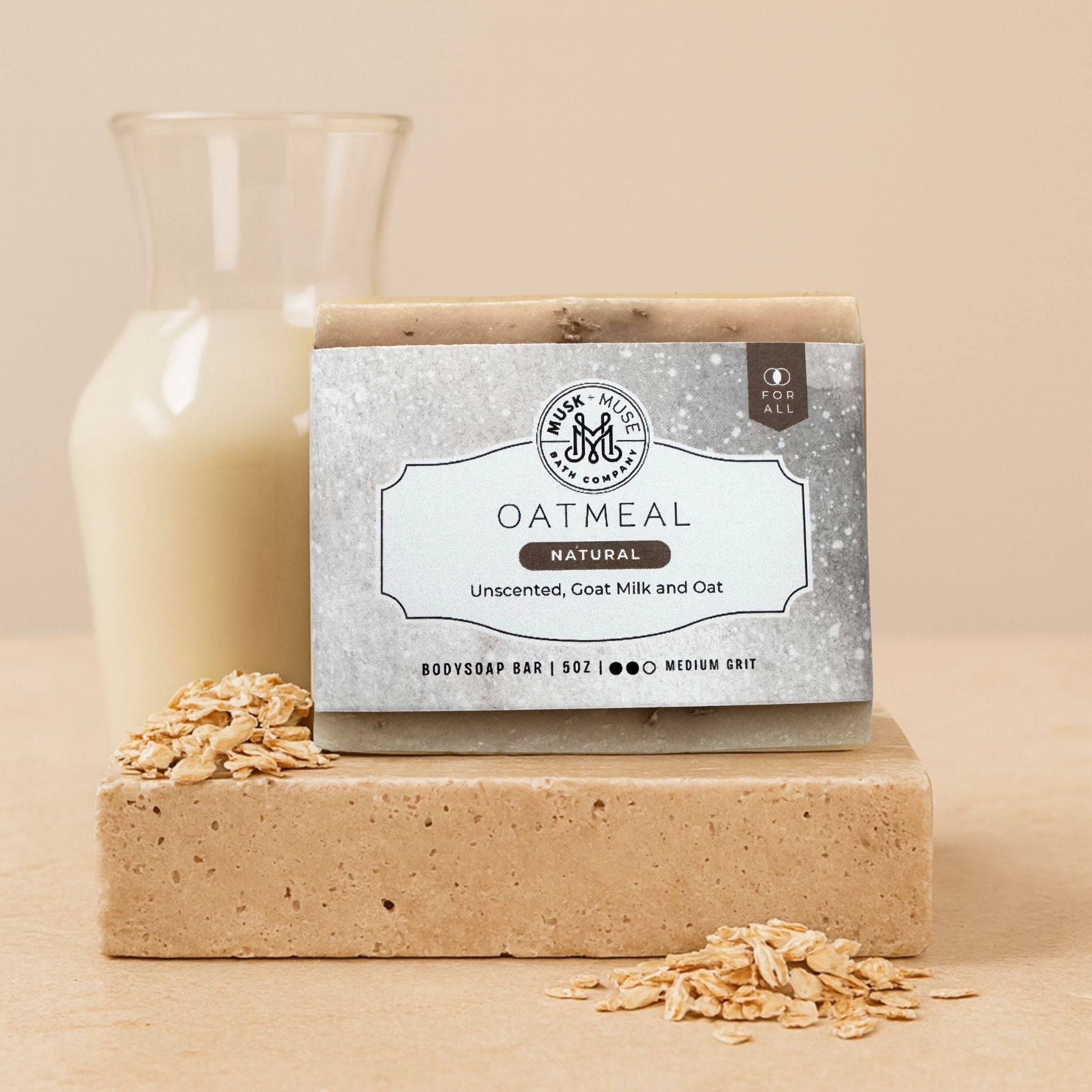 Oatmeal | 4.25-5oz Soap Bar | Natural – Goat Milk & Oat Soap (ALL NATURAL, Unscented)
