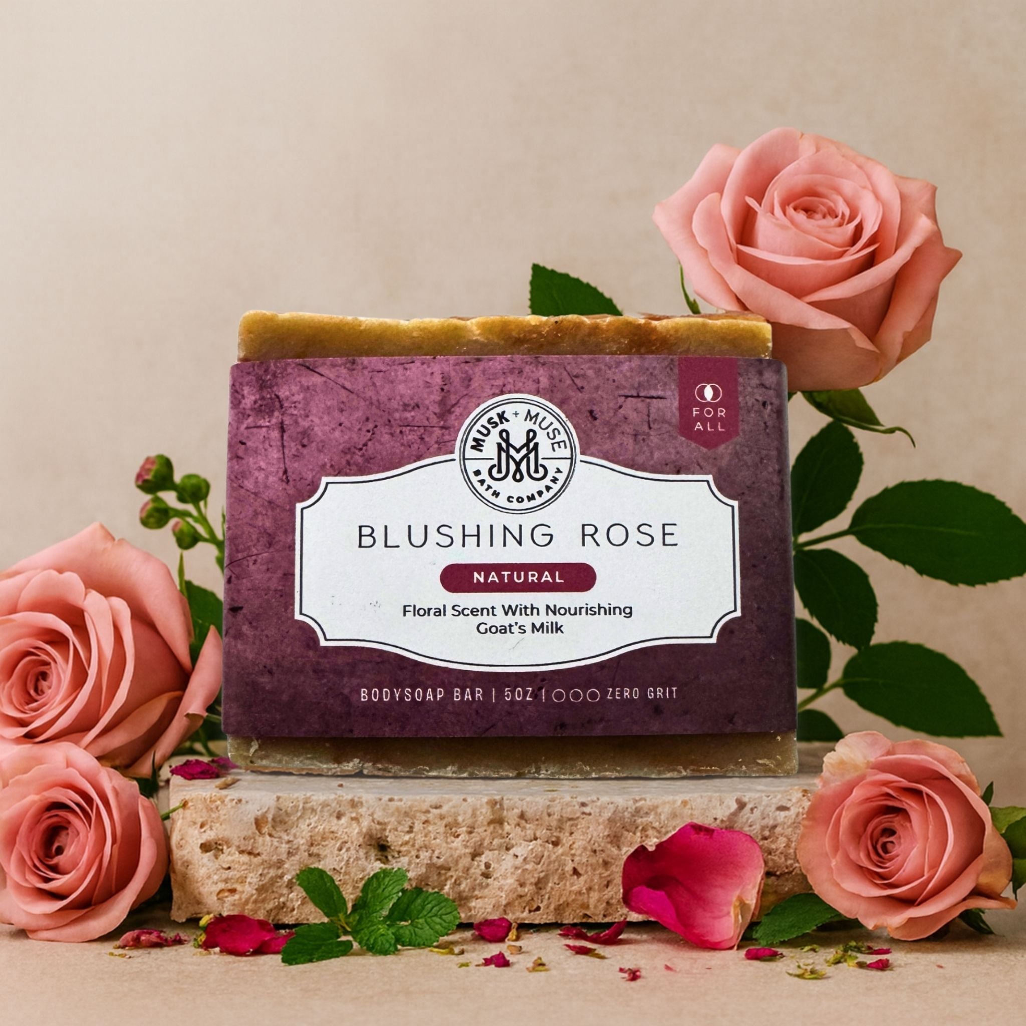 Blushing Rose | 4.25-5oz Soap Bar | Natural – Rose & Goat Milk Soap (ALL NATURAL)