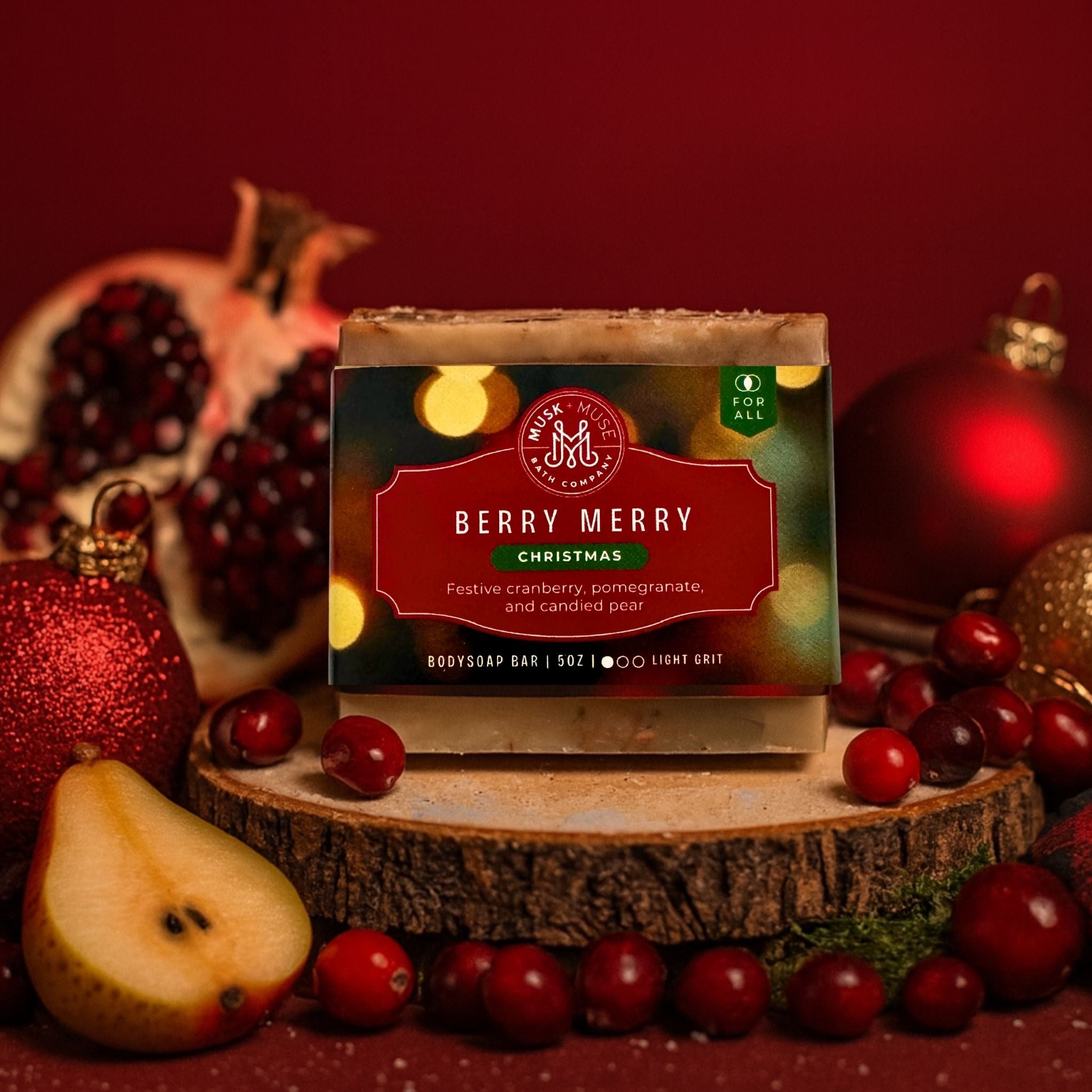 Berry Merry | 4.25-5oz Soap Bar | Christmas – Cranberry, Pomegranate & Pear Soap