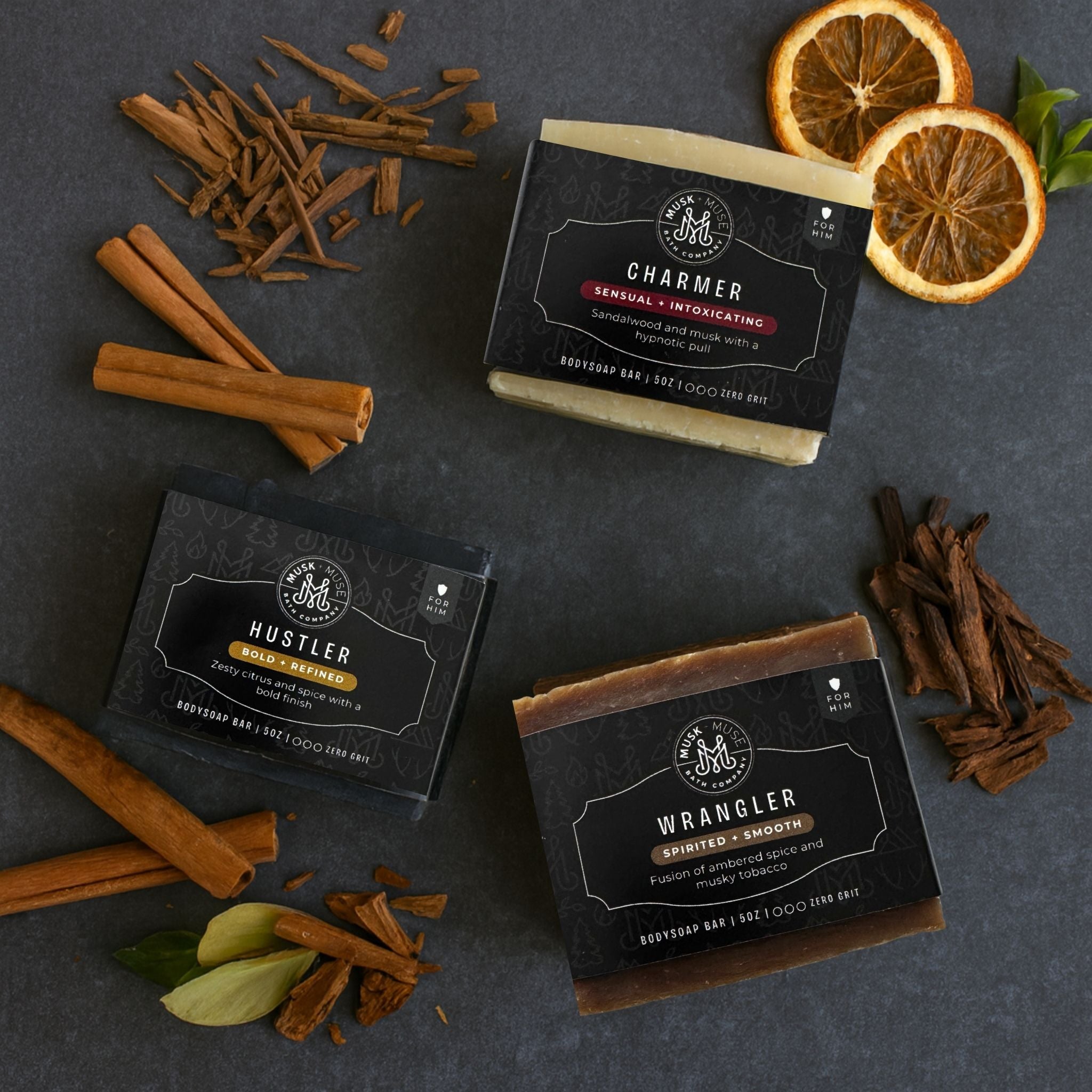 Alpha Edge Soap Trio | Masculine Cologne-Inspired Artisan Bars