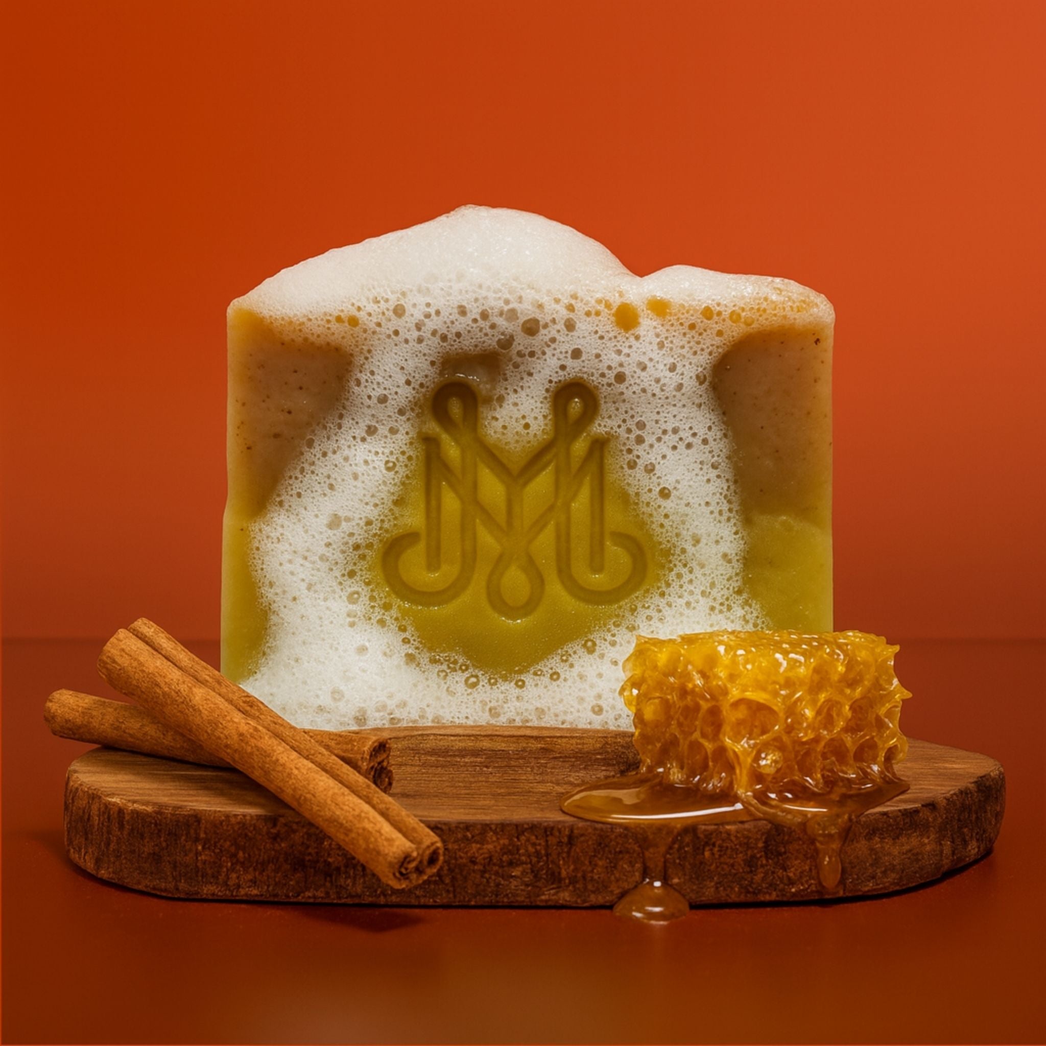 Honeyfire | 4.25-5oz Soap Bar | Spiced + Smokey – Cinnamon, Beeswax & Honey Soap (ALL NATURAL)