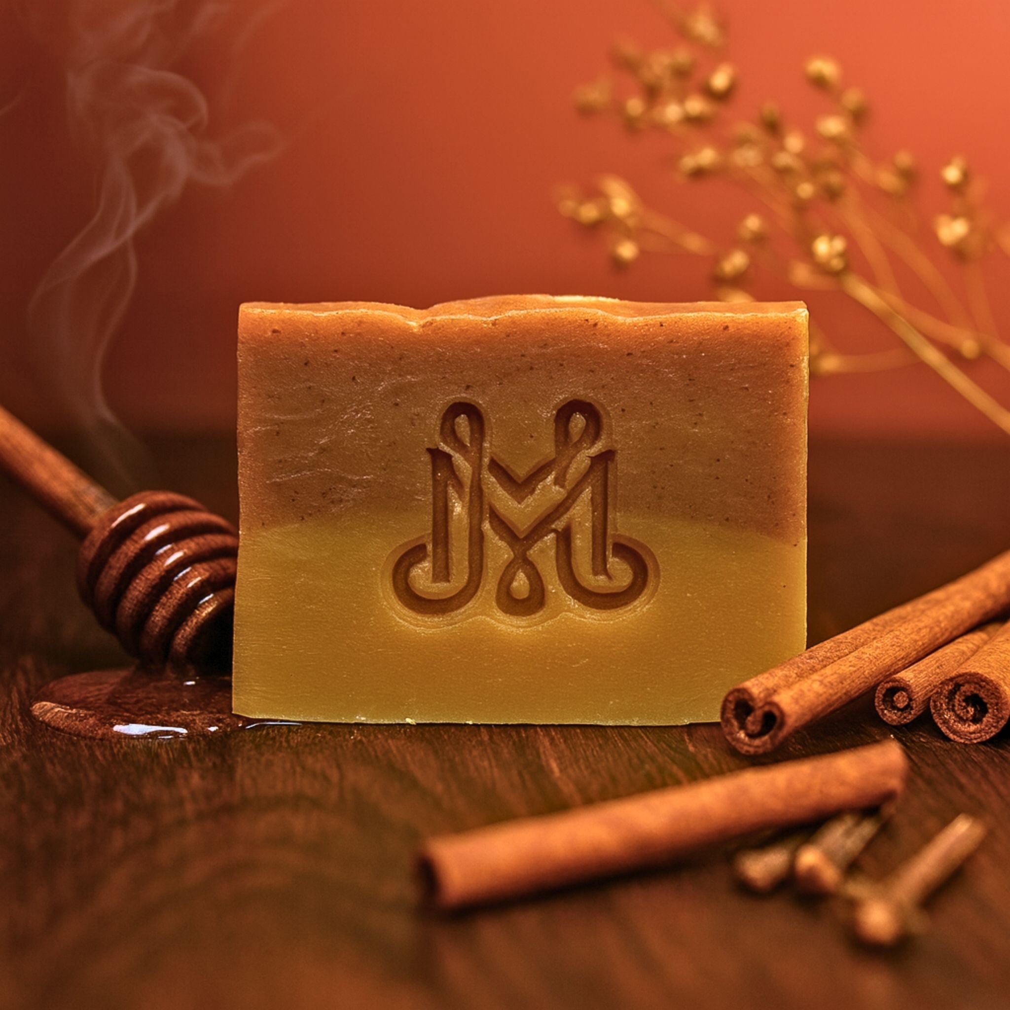Honeyfire | 4.25-5oz Soap Bar | Spiced + Smokey – Cinnamon, Beeswax & Honey Soap (ALL NATURAL)
