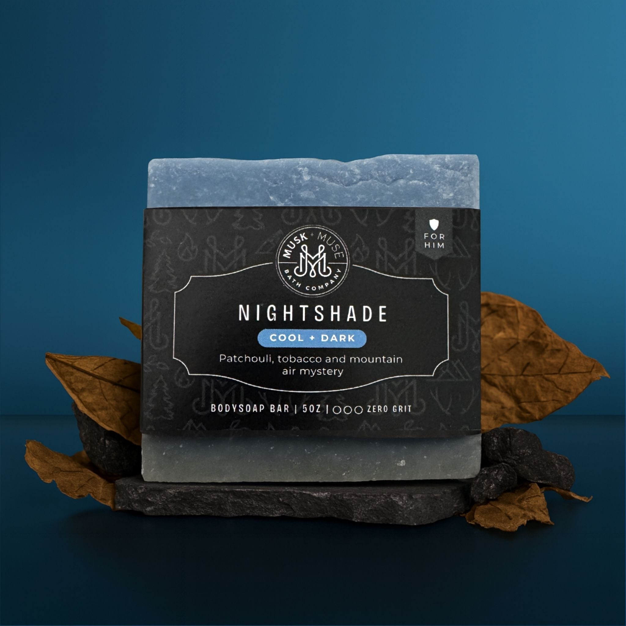 Nightshade | 4.25-5oz Soap Bar | Cool + Dark – Patchouli, Amber Musk & Tobacco Soap