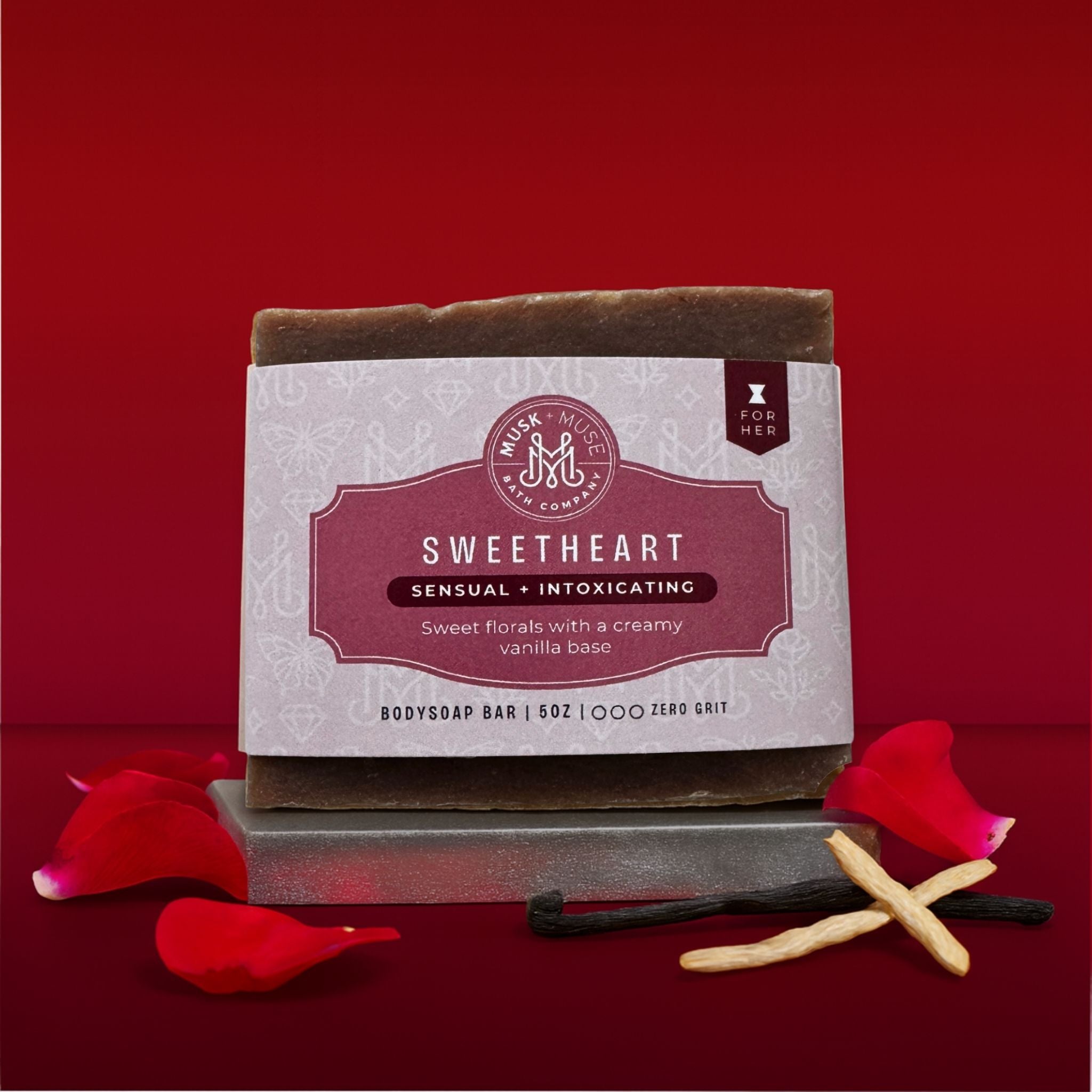 Sweetheart | 4.25-5oz Soap Bar | Sensual + Intoxicating – Sugary Vanilla, Musk & Floral Soap