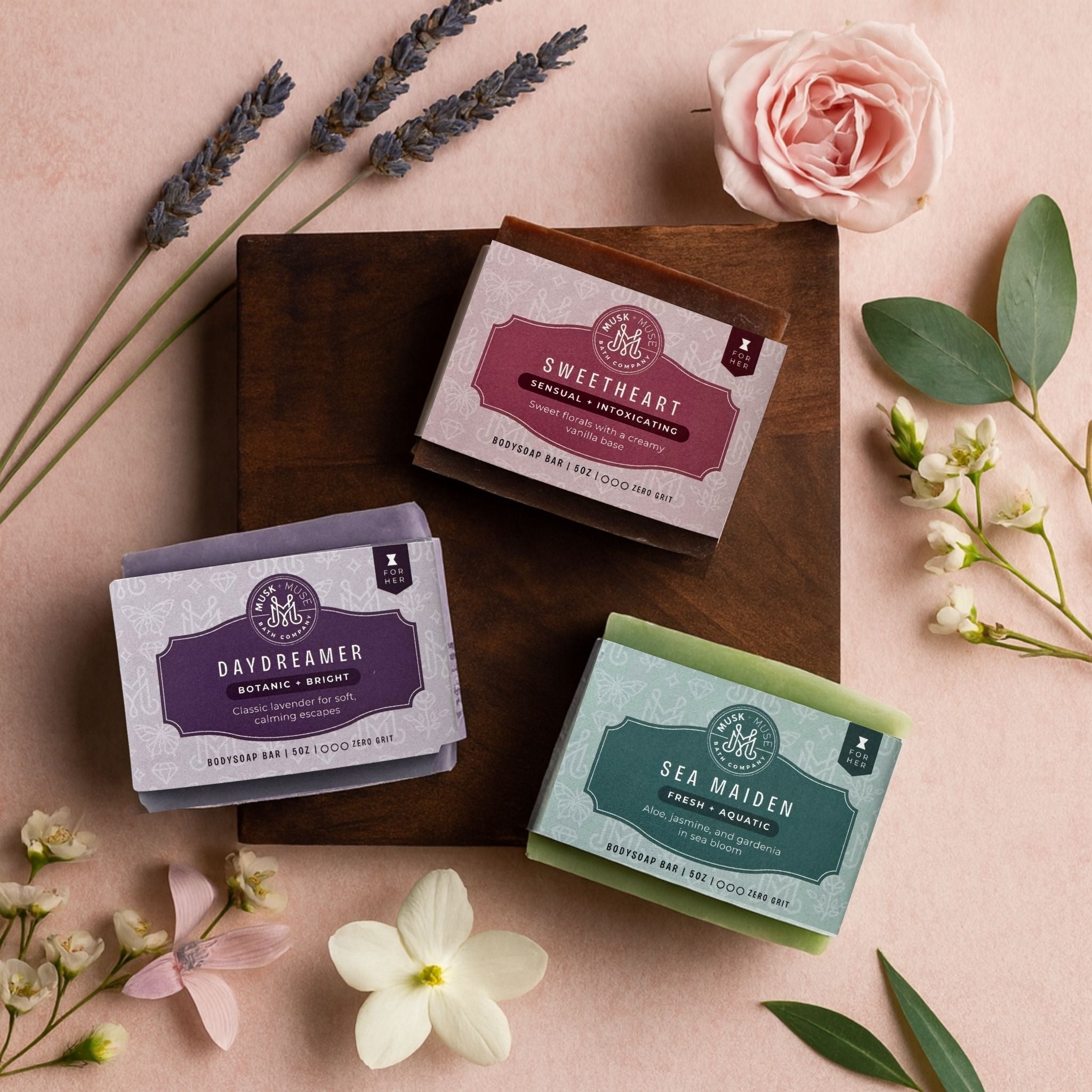 Whispers & Waves Soap Trio | Feminine Perfume-Inspired Artisan Bars