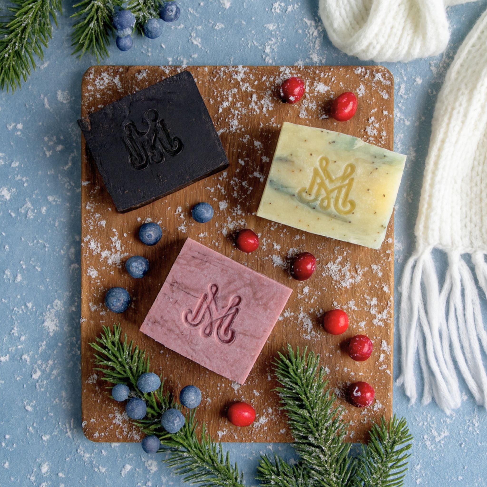 Winter Soap Trio | Frosted Cranberry, Vanilla Clove & Winter Reverie | Unisex Artisan Collection