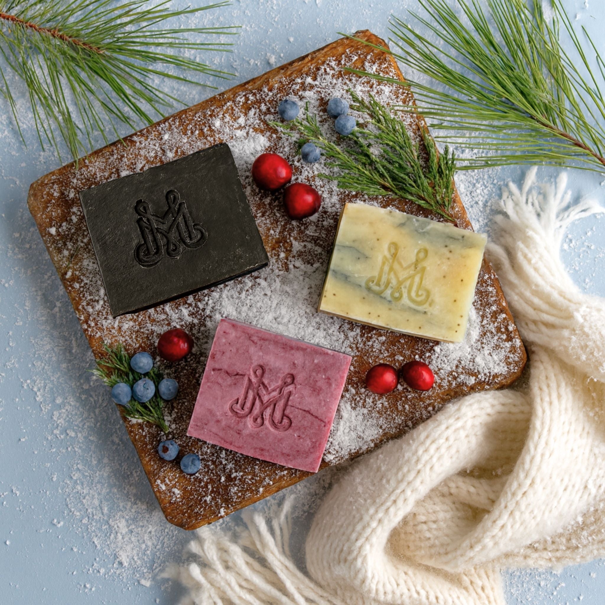 Winter Soap Trio | Frosted Cranberry, Vanilla Clove & Winter Reverie | Unisex Artisan Collection