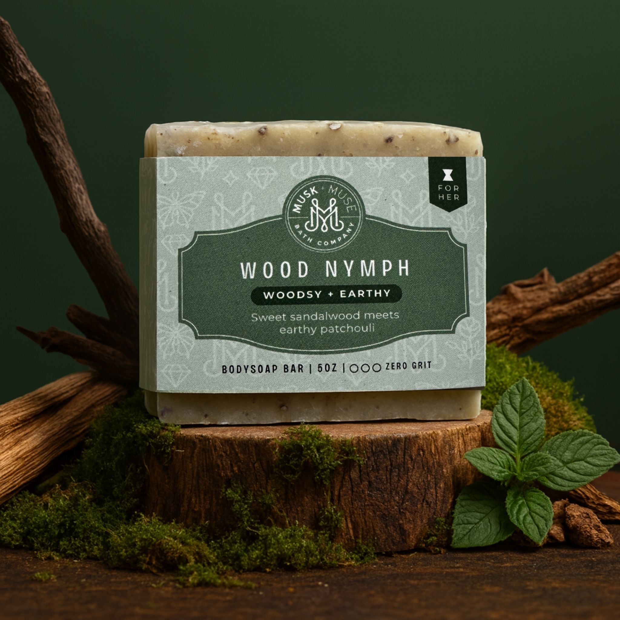 Wood Nymph | 4.25-5oz Soap Bar | Woodsy + Earthy – Patchouli & Sandalwood Soap