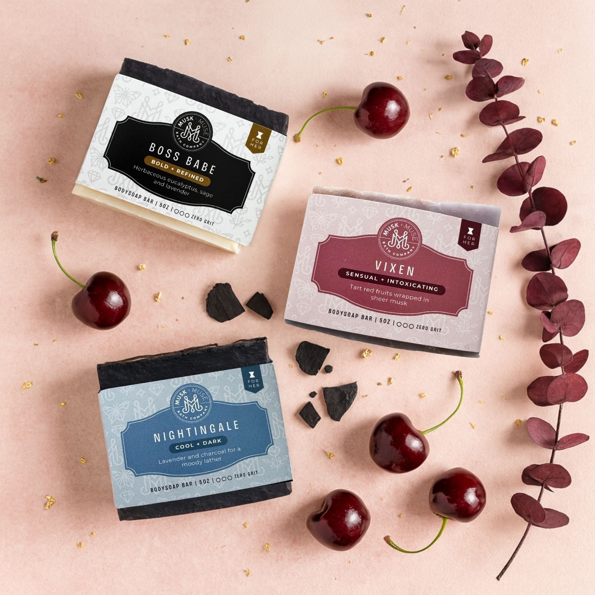 Power & Allure Soap Trio | Feminine Perfume-Inspired Artisan Bars