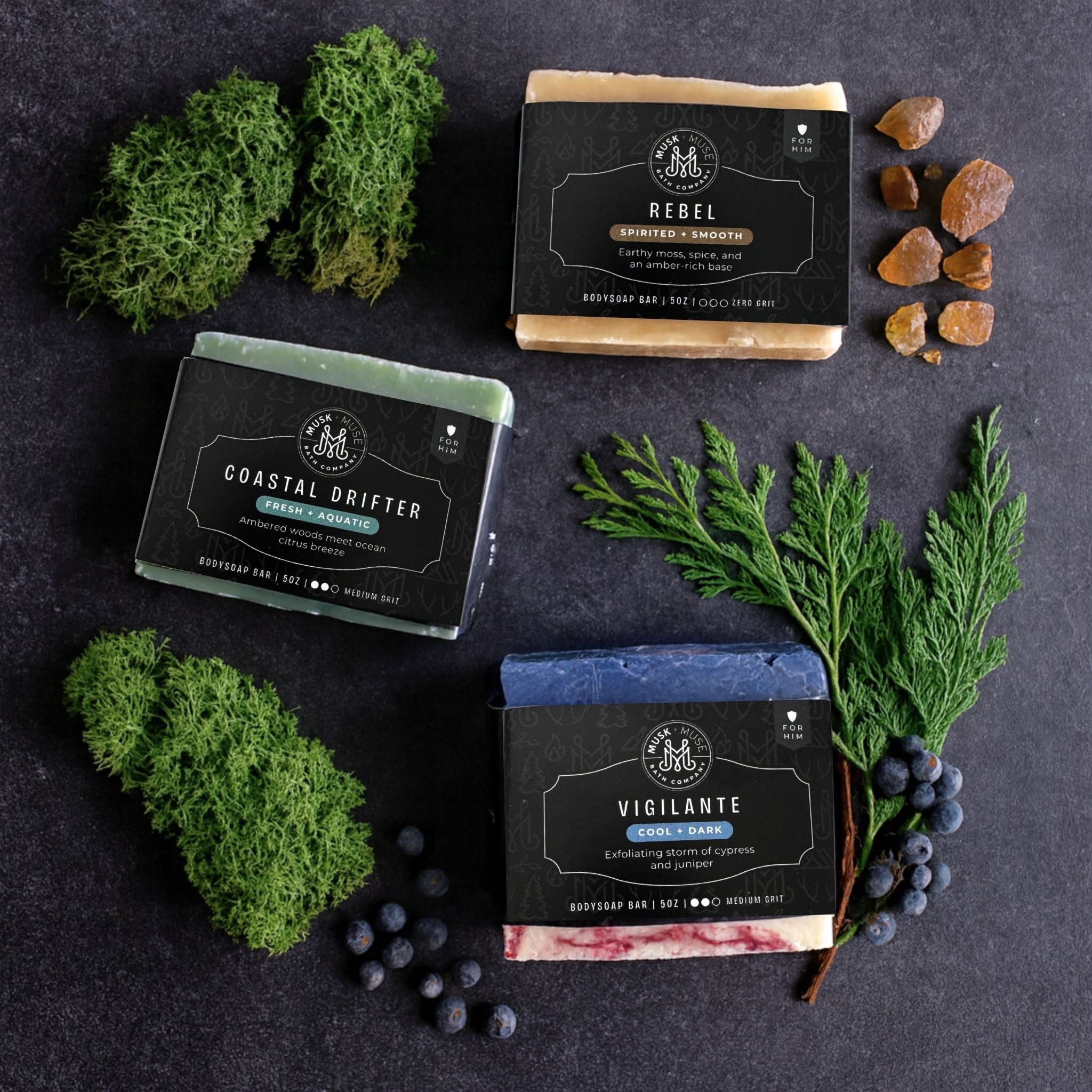 Legends of the Open Road Soap Trio | Masculine Cologne-Inspired Artisan Bars