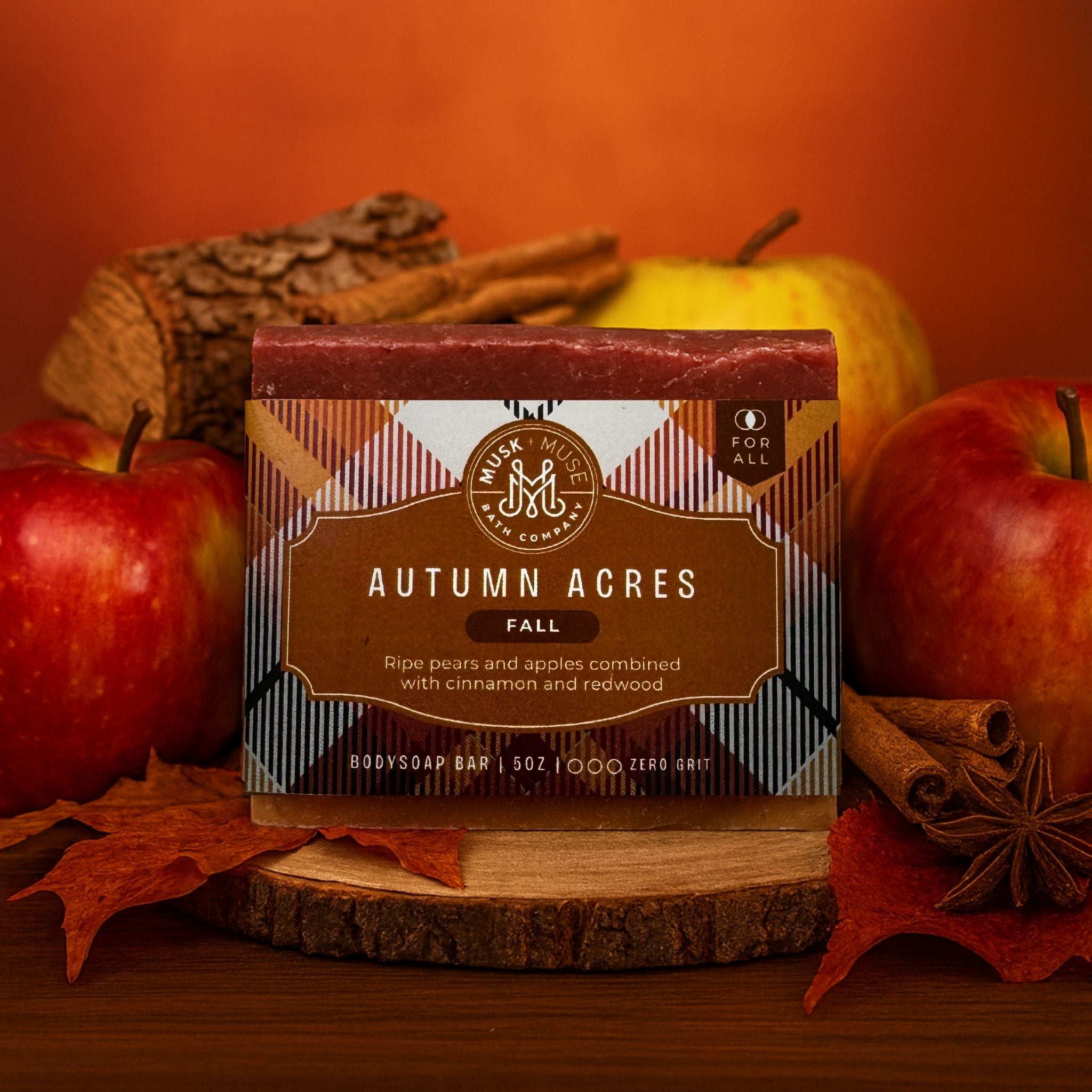 Autumn Acres | 4.25-5oz Soap Bar | Fall – Pear, Apple, Cinnamon & Redwood Soap