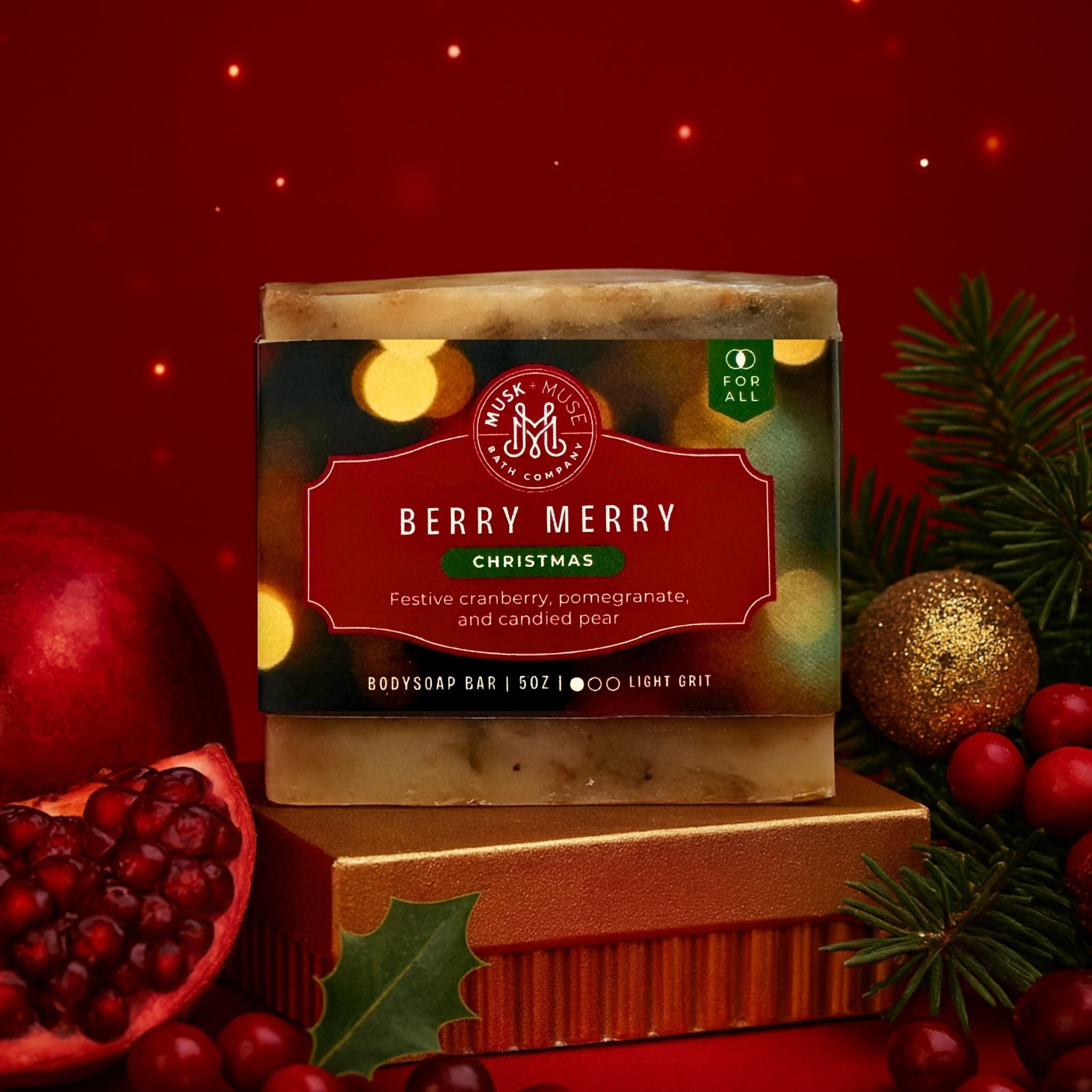 Berry Merry | 4.25-5oz Soap Bar | Christmas – Cranberry, Pomegranate & Pear Soap