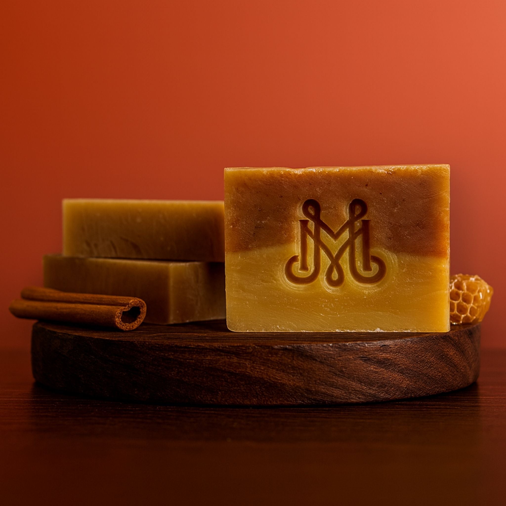 Honeyfire | 4.25-5oz Soap Bar | Spiced + Smokey – Cinnamon, Beeswax & Honey Soap (ALL NATURAL)