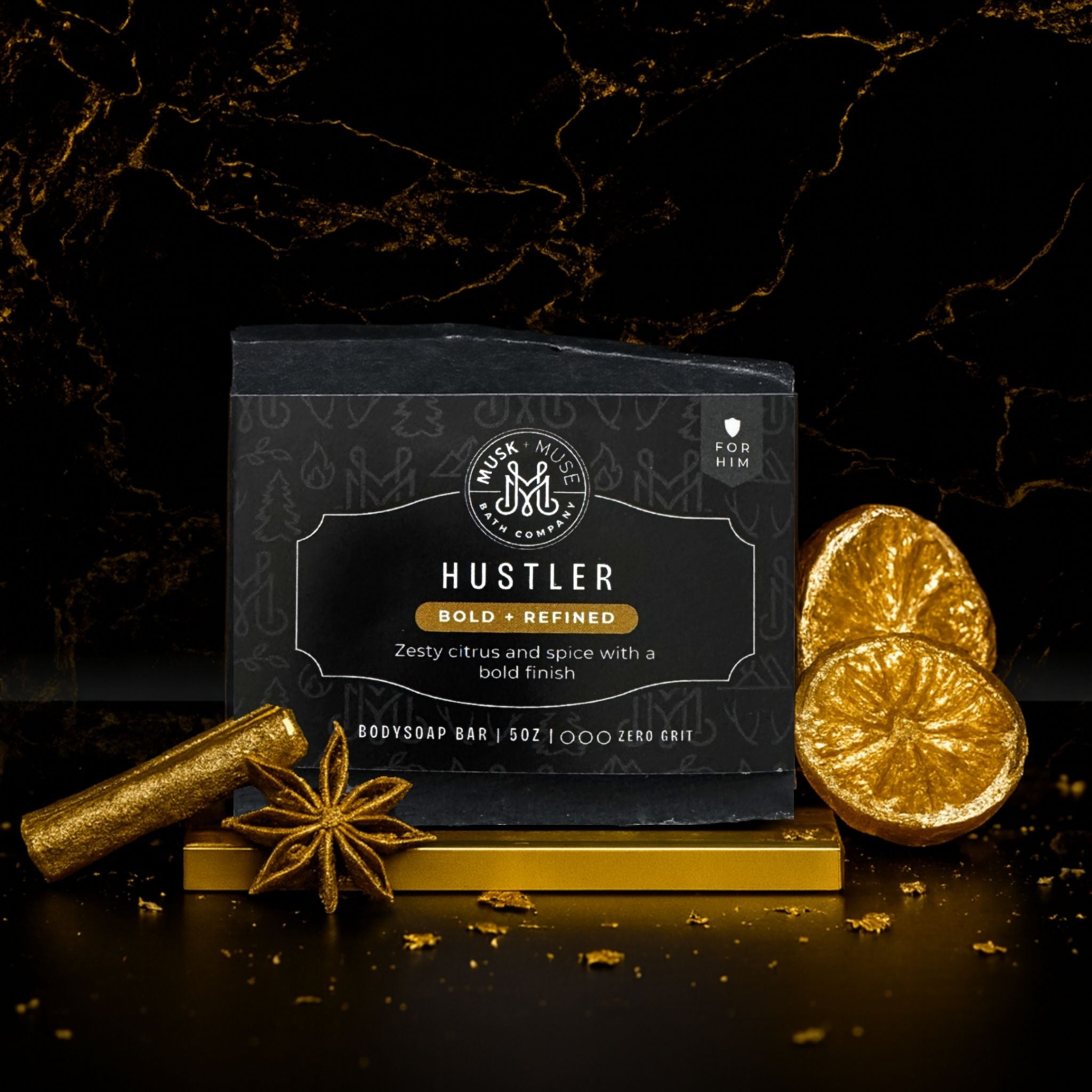 Hustler | 4.25-5oz Soap Bar | Bold – Ginger, Woods & Suede Charcoal Soap for Men