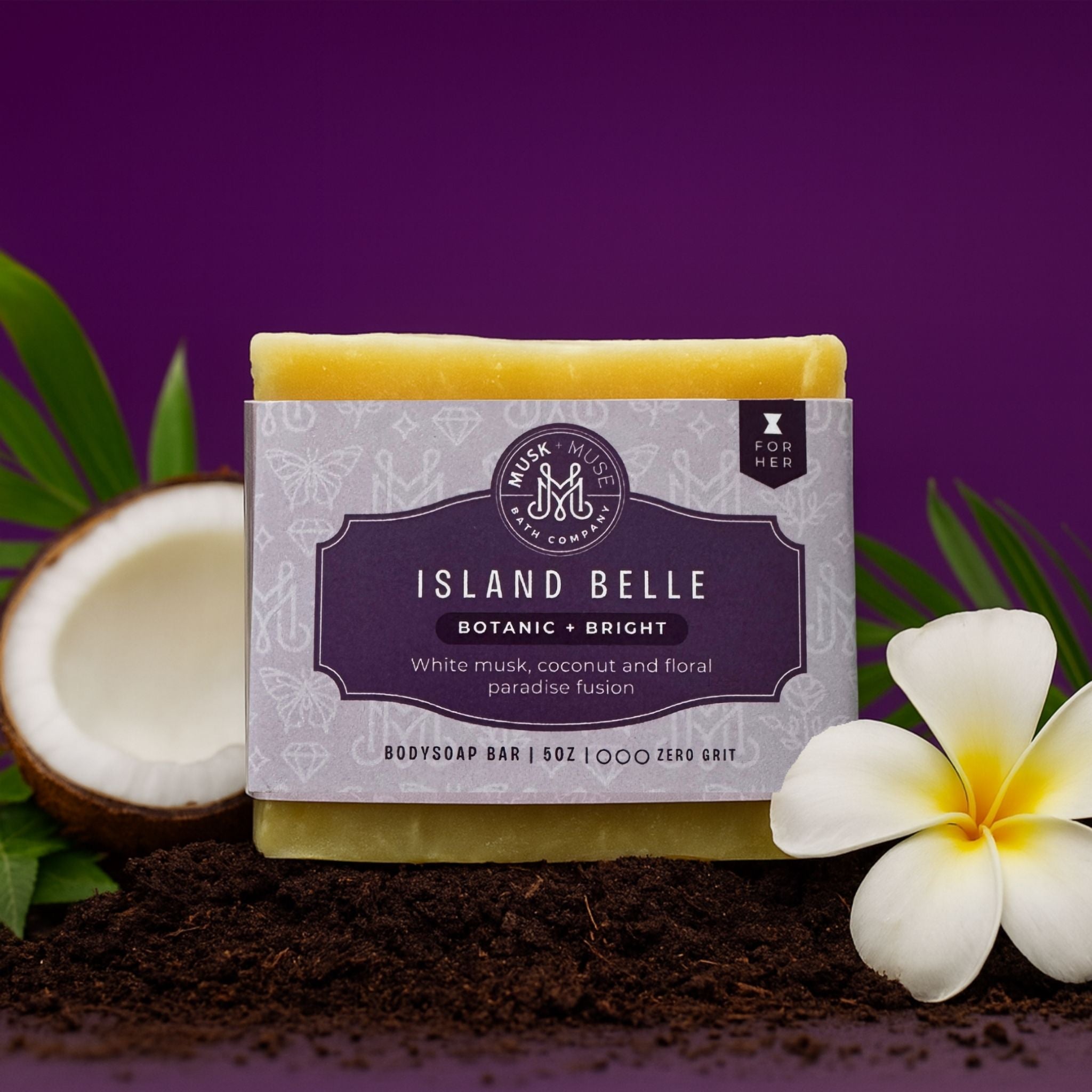 Island Belle | 4.25-5oz Soap Bar | Botanic – Plumeria, Jasmine & Coconut Goat Milk Soap (Feminine, Tropical Floral)