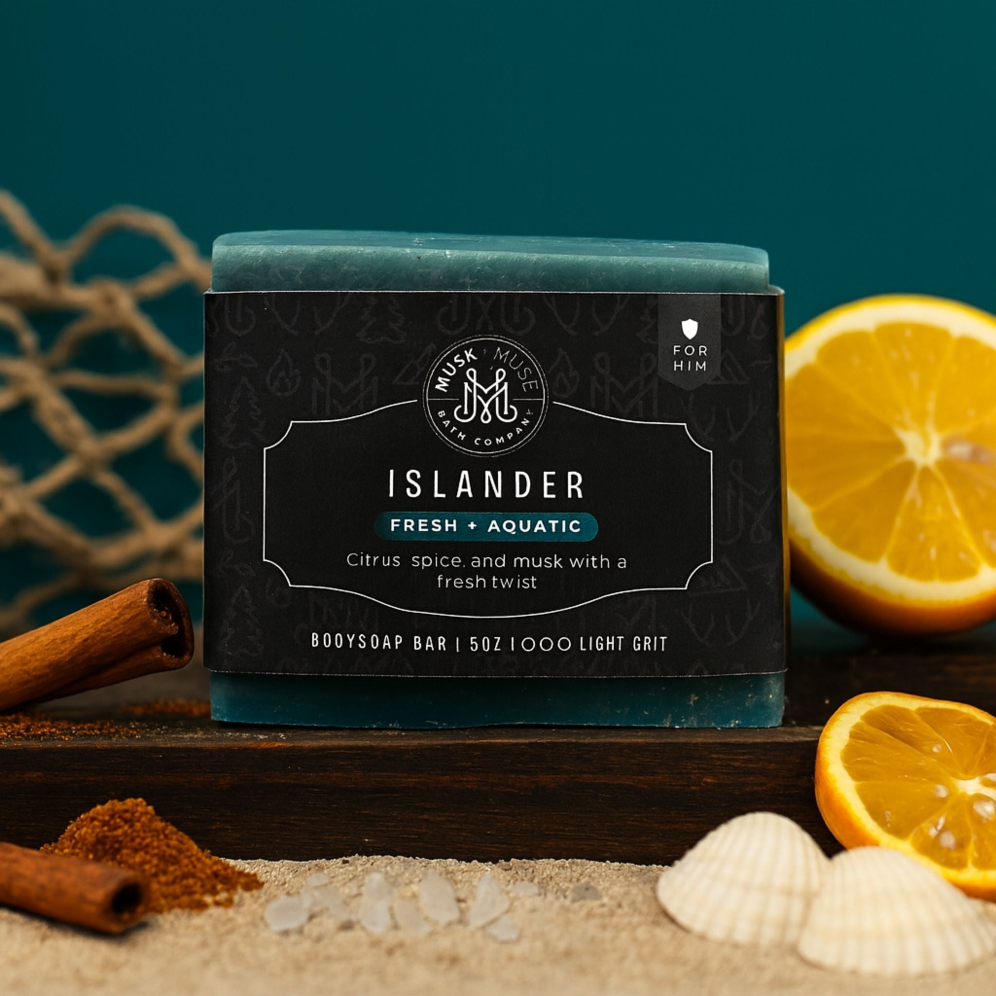 Islander | 4.25-5oz Soap Bar | Fresh – Tropical Citrus, Spice & Musk Soap for Men