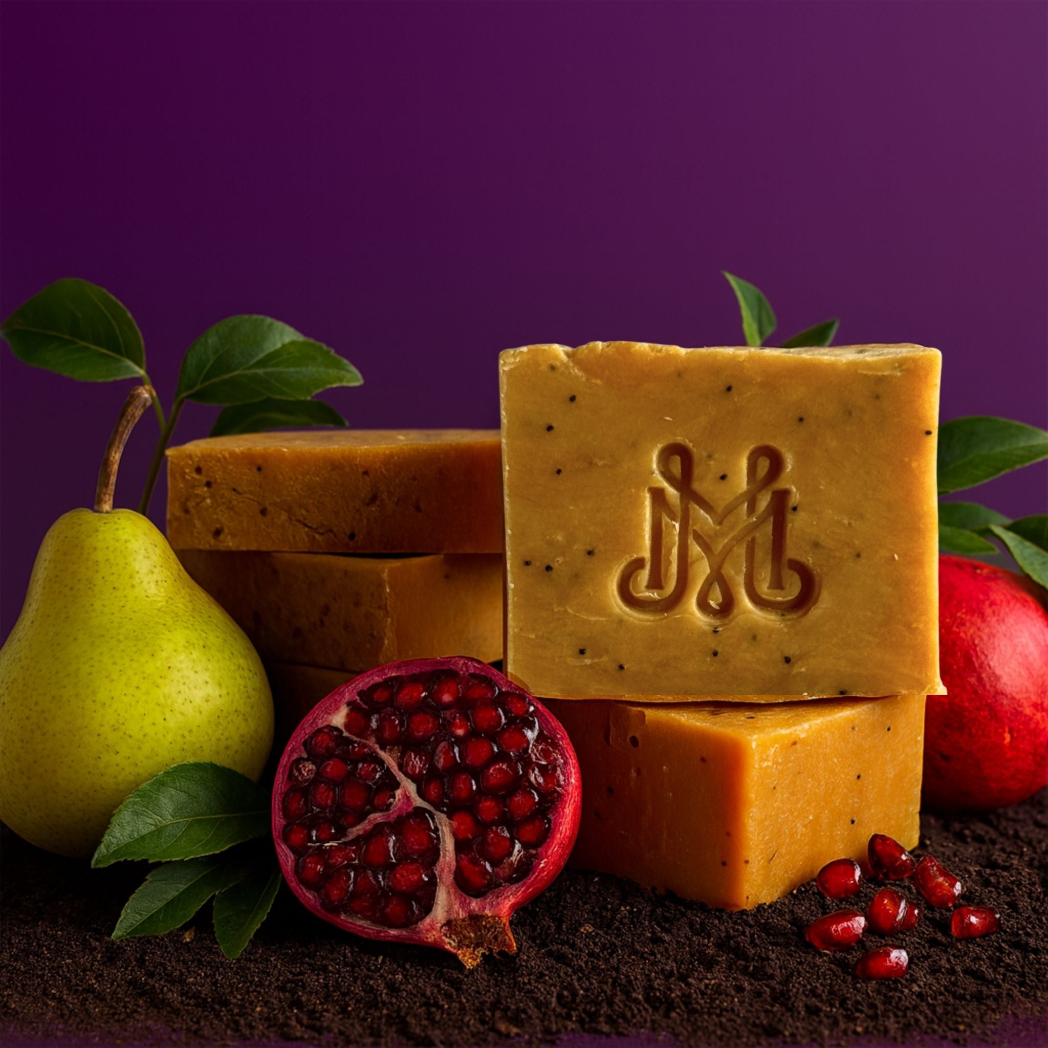 Pom Pom Girl | 4.25-5oz Soap Bar | Botanic – Pomegranate & Pear Soap (Feminine, Fruity, Playful)