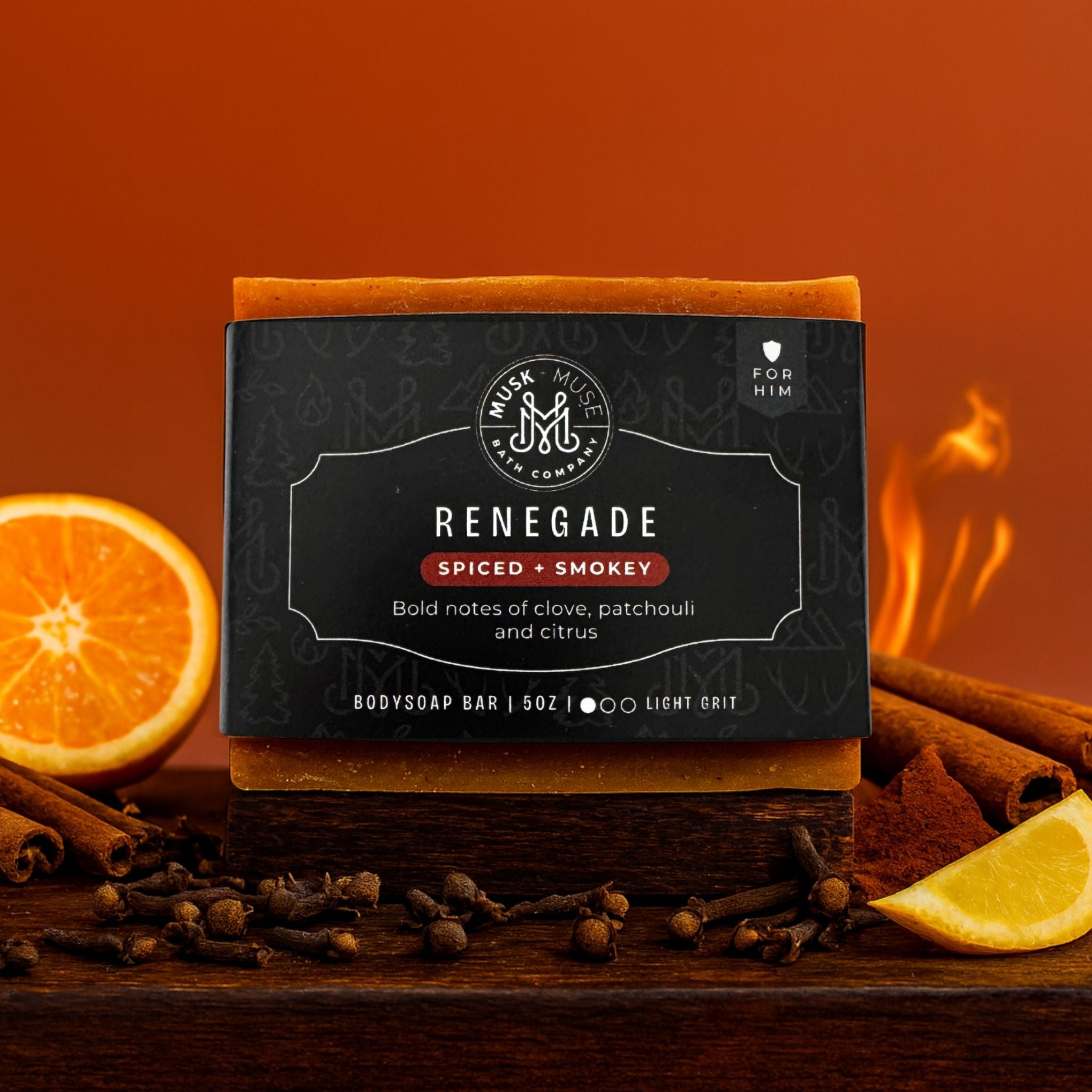 Renegade | 4.25-5oz Soap Bar | Spiced + Smokey – Bay Rum Inspired Soap (ALL NATURAL)