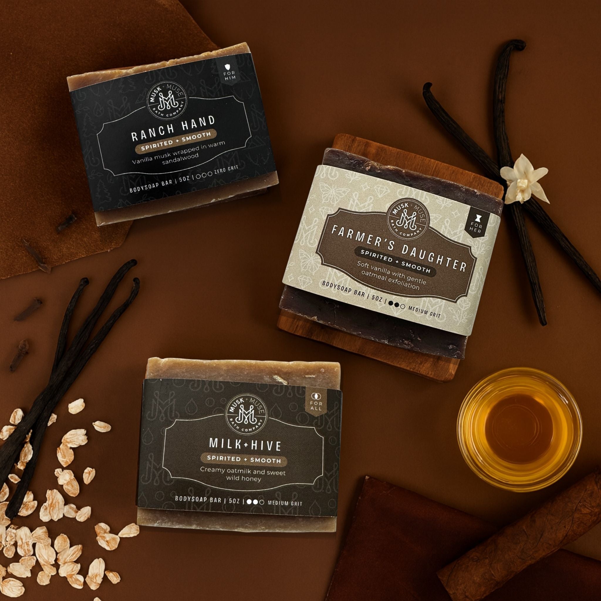 Couple’s Chemistry | Rustic Ranch Trio | Spirited + Smooth Artisan Soap Collection